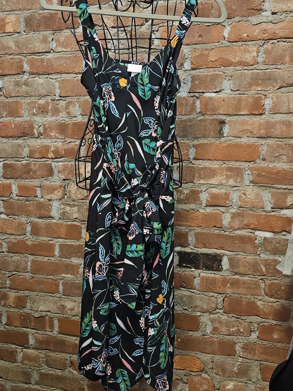 a new day Black Floral High-Low Tie-Waist Sundress